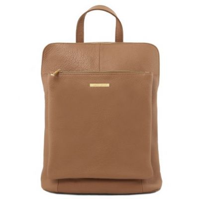 Tuscany Leather TL Bag Soft Leather Backpack For Women Taupe