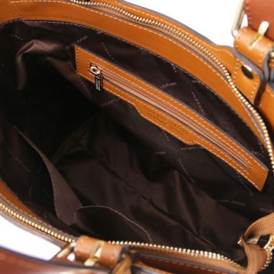 Tuscany Leather TL Bag Saffiano Leather Tote Cognac #4