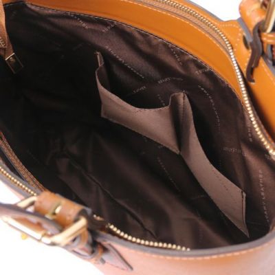 Tuscany Leather TL Bag Saffiano Leather Tote Cognac #5