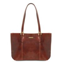 Tuscany Leather Annalisa Shopping Bag With Two Handles Brown