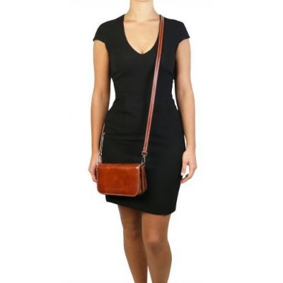 Tuscany Leather Carmen Leather Shoulder Bag With Flap Black #5