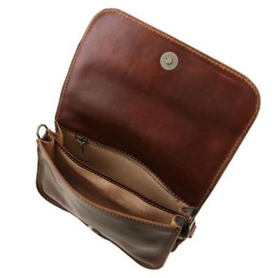 Tuscany Leather Carmen Leather Shoulder Bag With Flap Brown #2