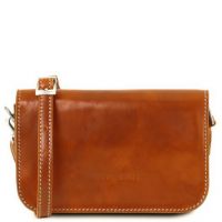 Tuscany Leather Carmen Leather Shoulder Bag With Flap Honey