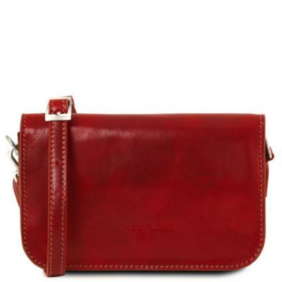 Tuscany Leather Carmen Leather Shoulder Bag With Flap Red