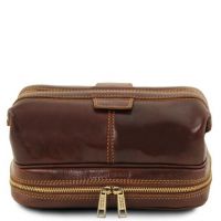 Tuscany Leather Patrick Leather Toilet Bag Brown
