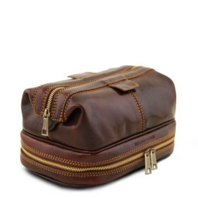 Tuscany Leather Patrick Leather Toilet Bag Brown #2