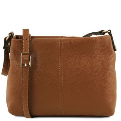 Tuscany Leather Soft Leather Shoulder Bag Cognac