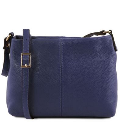 Tuscany Leather Soft Leather Shoulder Bag Dark Blue #1