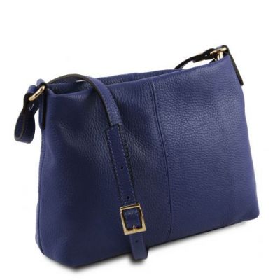 Tuscany Leather Soft Leather Shoulder Bag Dark Blue #2