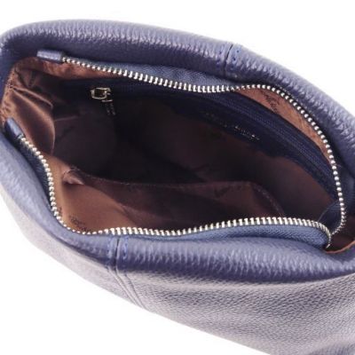 Tuscany Leather Soft Leather Shoulder Bag Dark Blue #4