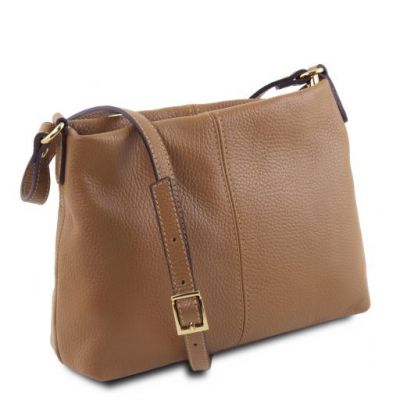Tuscany Leather Bag Soft Leather Shoulder Bag Taupe #2
