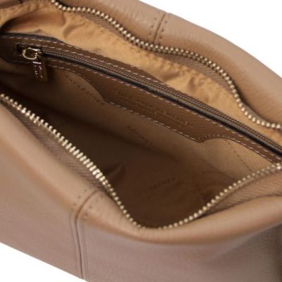 Tuscany Leather Bag Soft Leather Shoulder Bag Taupe #3