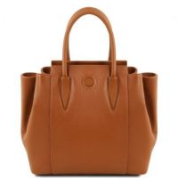 Tuscany Leather Tulipan Cognac Leather Grab Bag