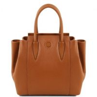 Tuscany Leather Tulipan Cognac Leather Grab Bag