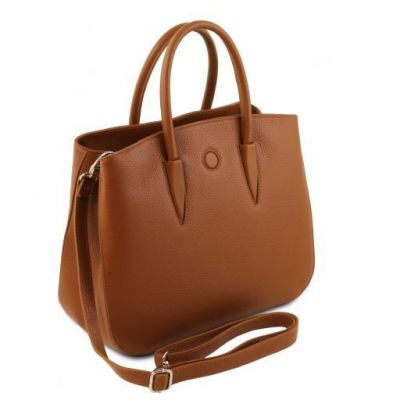 Tuscany Leather Camelia Leather Handbag Cognac #2