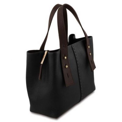 Tuscany Leather TL Bag Leather Shopping Bag Black #3