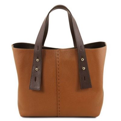 Tuscany Leather TL Bag Leather Shopping Bag Cognac #2