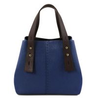 Tuscany Leather TL Bag Leather Shopping Bag Dark Blue