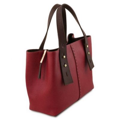 Tuscany Leather TL Bag Leather Shopping Bag Red #3