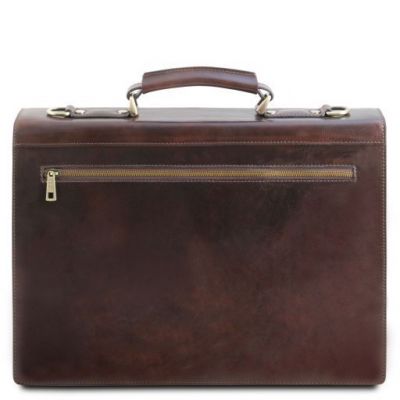 Tuscany Leather Cremona Briefcase 3 Compartments Black #4