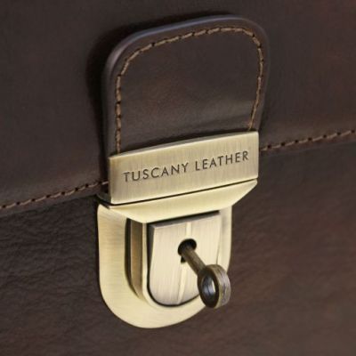 Tuscany Leather Cremona Briefcase 3 Compartments Dark Brown #5