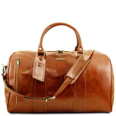 Tuscany Leather Voyager Travel Leather Duffle Bag Large Size Honey #1