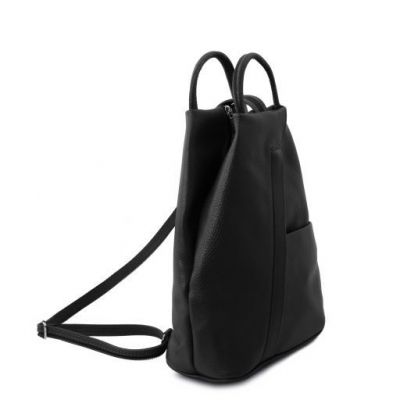 Tuscany Leather Shanghai Leather Backpack Black #2