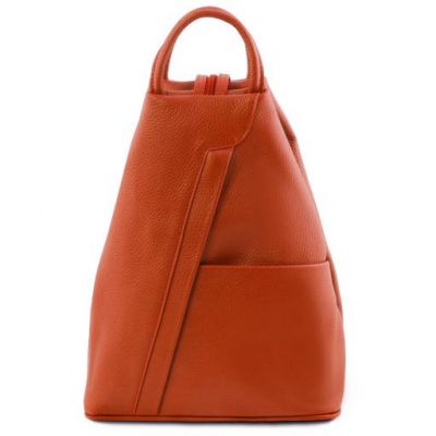 Tuscany Leather Shanghai Leather Backpack Brandy