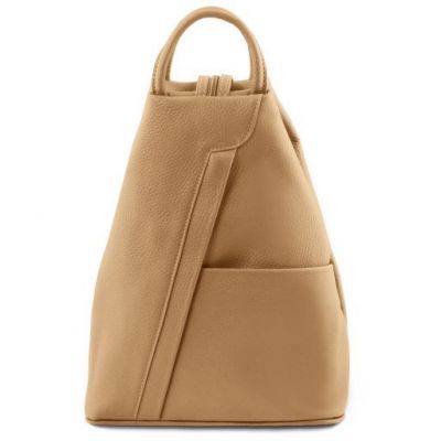 Tuscany Leather Shanghai Leather Backpack Champagne