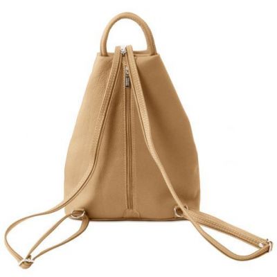 Tuscany Leather Shanghai Leather Backpack Champagne #3