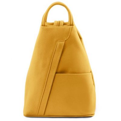 Tuscany Leather Shanghai Leather Backpack Yellow