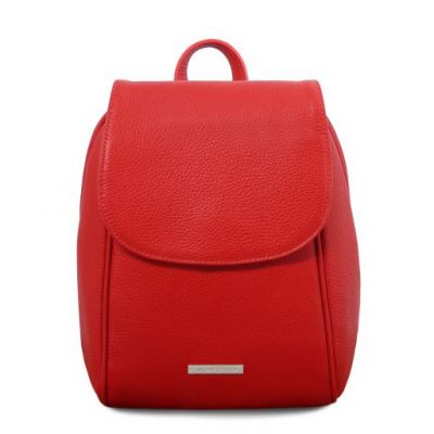 Tuscany Leather TL Bag Soft Leather Backpack Lipstick Red