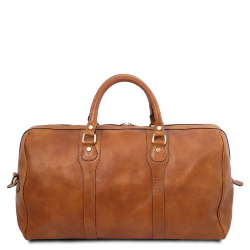 Tuscany Leather Oslo Travel Leather Duffle Bag Weekender Bag Brown