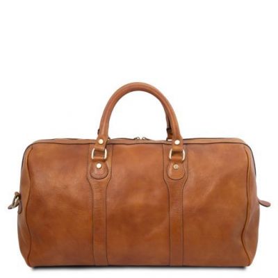 Tuscany Leather Oslo Travel Leather Duffle Bag Weekender Bag  Brown #5