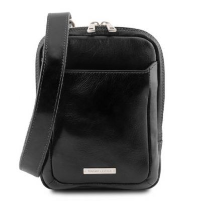 Tuscany Leather Mark Leather Crossbody Bag Black #1