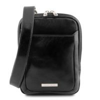 Tuscany Leather Mark Leather Crossbody Bag Black