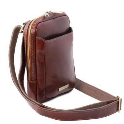 Tuscany Leather Mark Leather Crossbody Bag Brown #4