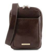 Tuscany Leather Mark Leather Crossbody Bag Dark Brown