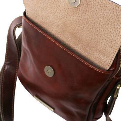 Tuscany Leather Larry Leather Crossbody Bag Brown #5