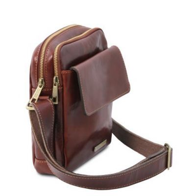 Tuscany Leather Larry Leather Crossbody Bag Dark Brown #3