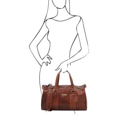 Tuscany Leather Lucrezia Leather Maxi Duffle Bag Brown #4