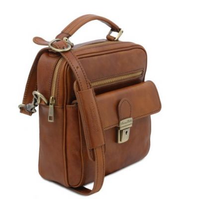 Tuscany Leather Brian Leather Shoulder Bag For Men Brown #3
