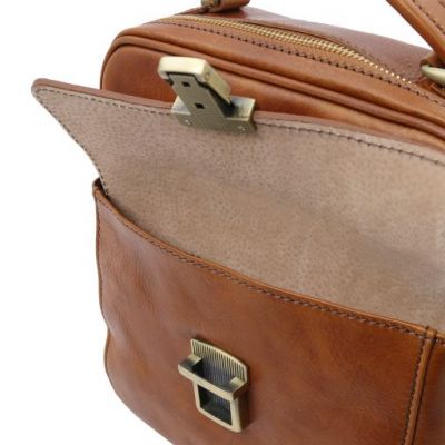Tuscany Leather Brian Leather Shoulder Bag For Men Brown #5