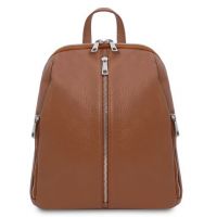 Tuscany Leather Soft Leather Backpack For Women Cognac