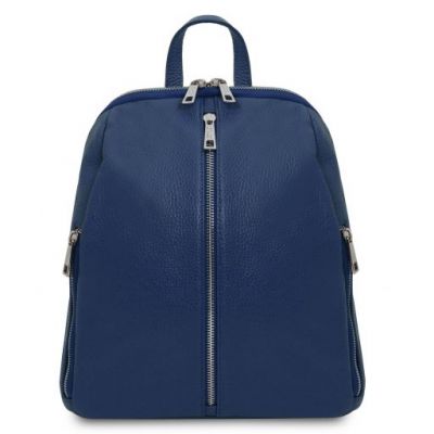 Tuscany Leather Soft Leather Backpack For Women Dark Blue #1