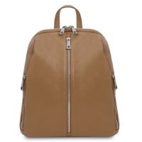 Tuscany Leather Soft Leather Backpack For Women Taupe