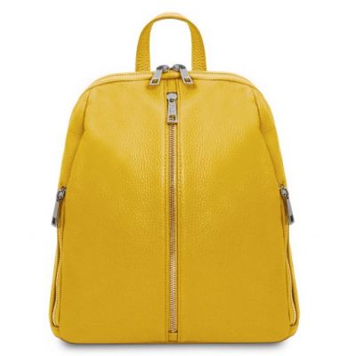 Tuscany Leather Soft Leather Backpack For Women Yellow