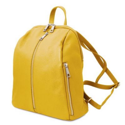 Tuscany Leather Soft Leather Backpack For Women Yellow #2