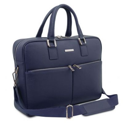 Tuscany Leather Treviso Leather Laptop Briefcase Dark Blue #2