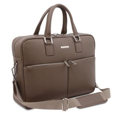 Tuscany Leather Treviso Leather Laptop Briefcase Dark Taupe #2